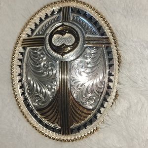 Belt Buckle from Montana SilverSmiths.  Silver Plate.  Initial,O